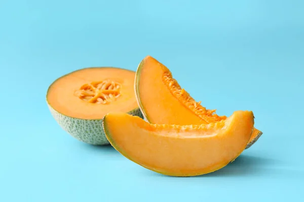 Söt Skuren Melon Färg Bakgrund — Stockfoto