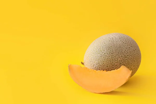 Melon Mûr Doux Sur Fond Couleur — Photo