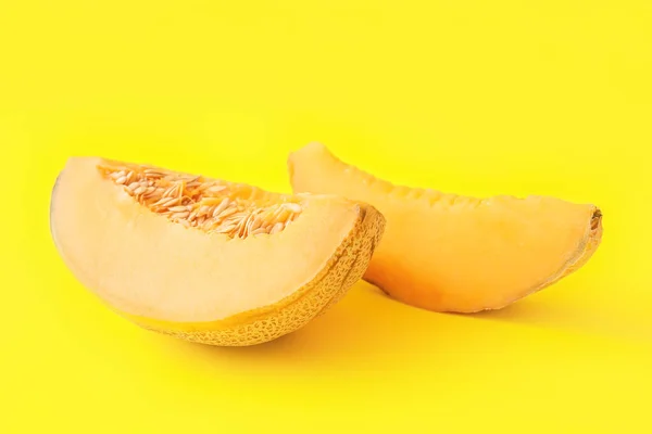 Söt Skuren Melon Färg Bakgrund — Stockfoto