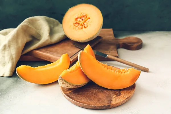 Söt Skuren Melon Bordet — Stockfoto