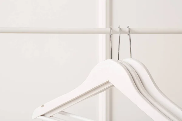 Rack Clothes Hangers White Background — Stock Photo, Image