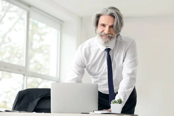 Senior Zakenman Aan Het Werk — Stockfoto