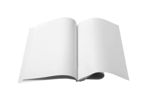 Beyaz Arkaplanda Boş Dergi — Stok fotoğraf