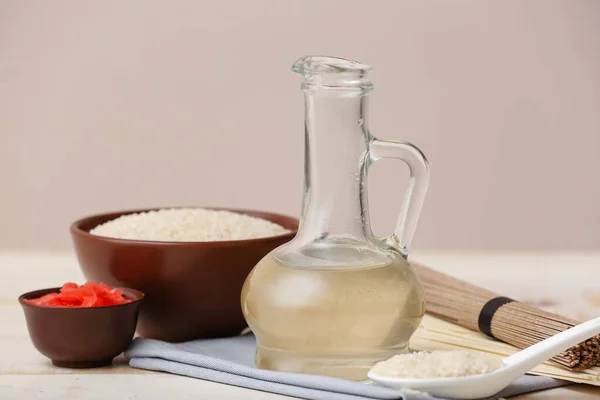 Samenstelling Met Rijstazijn Tafel — Stockfoto