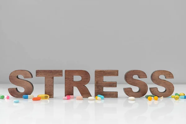 Composizione Con Parola Stress Fondo Chiaro — Foto Stock