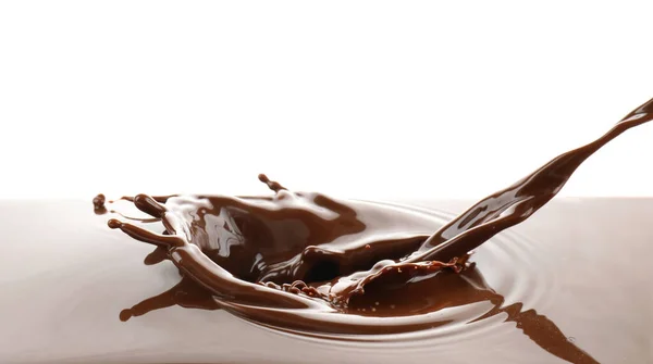 Splash Hot Chocolate White Background — Stock Photo, Image