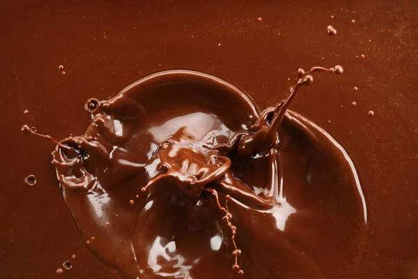 Splash Chocolate Quente Vista Superior — Fotografia de Stock