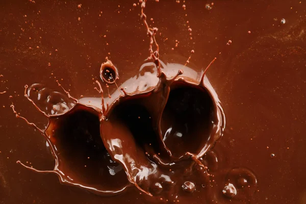 Splash Chocolate Quente Vista Superior — Fotografia de Stock