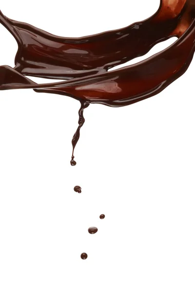 Splash Chocolate Quente Fundo Branco — Fotografia de Stock