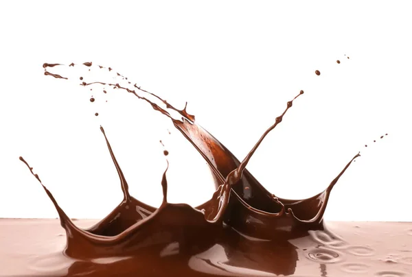 Splash Hot Chocolate White Background — Stock Photo, Image