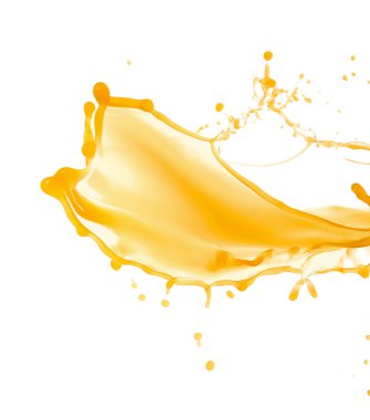 Beyaz arka planda taze mango suyu.
