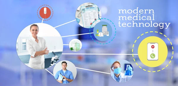 不同医疗服务的大学教育 医学创新技术 — 图库照片