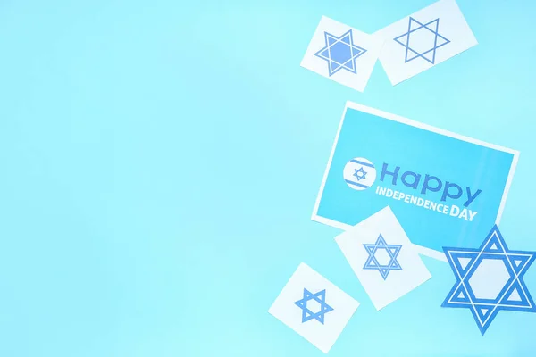 Samenstelling Voor Israël Onafhankelijkheidsdag Kleur Achtergrond — Stockfoto