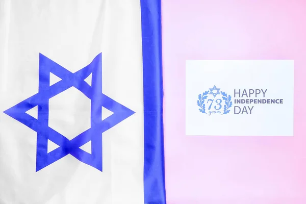 Composição Para Dia Independência Israel Fundo Cor — Fotografia de Stock