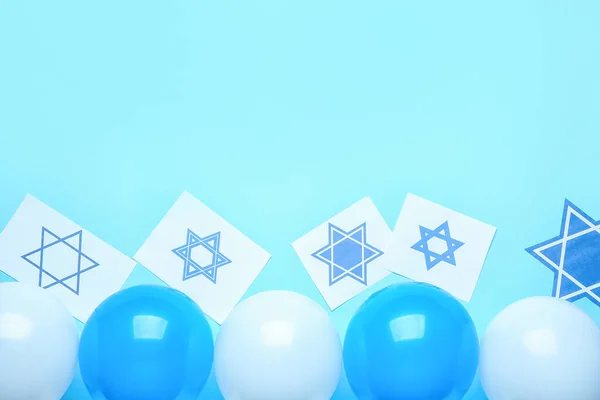 Composição Para Dia Independência Israel Fundo Cor — Fotografia de Stock