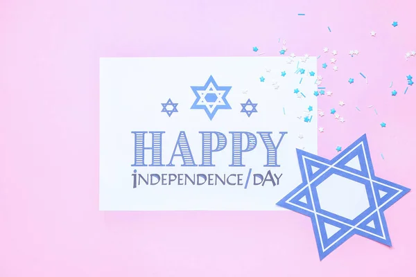 Samenstelling Voor Israël Onafhankelijkheidsdag Kleur Achtergrond — Stockfoto