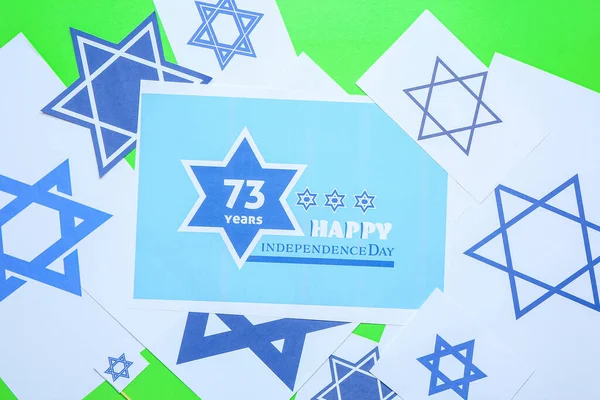 Samenstelling Voor Israël Onafhankelijkheidsdag Kleur Achtergrond — Stockfoto