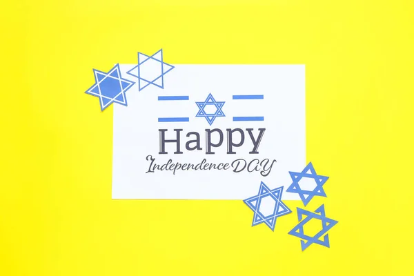 Composição Para Dia Independência Israel Fundo Cor — Fotografia de Stock