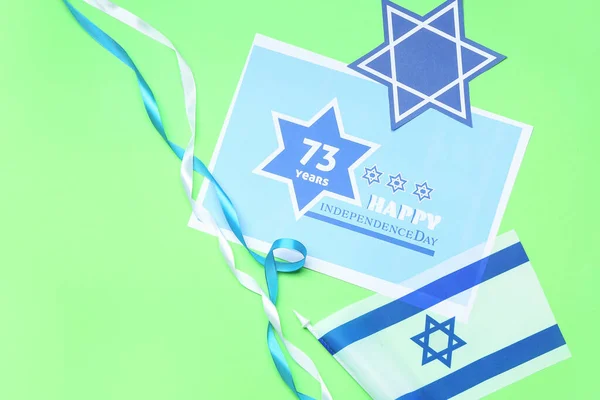 Samenstelling Voor Israël Onafhankelijkheidsdag Kleur Achtergrond — Stockfoto