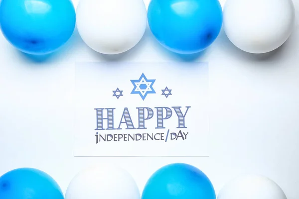 Composition Israel Independence Day White Background — Stock Photo, Image