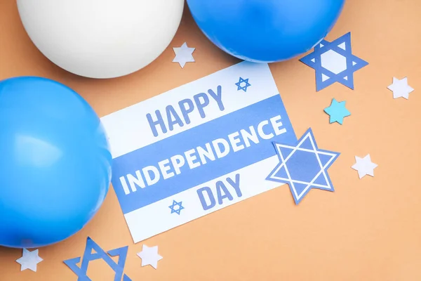 Composição Para Dia Independência Israel Fundo Cor — Fotografia de Stock