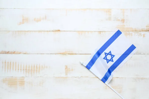 Flagge Israels Auf Holzgrund — Stockfoto