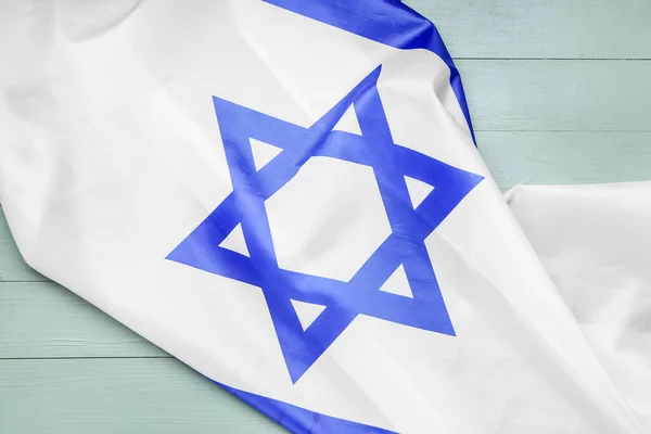 Bandera Israel Sobre Fondo Madera —  Fotos de Stock
