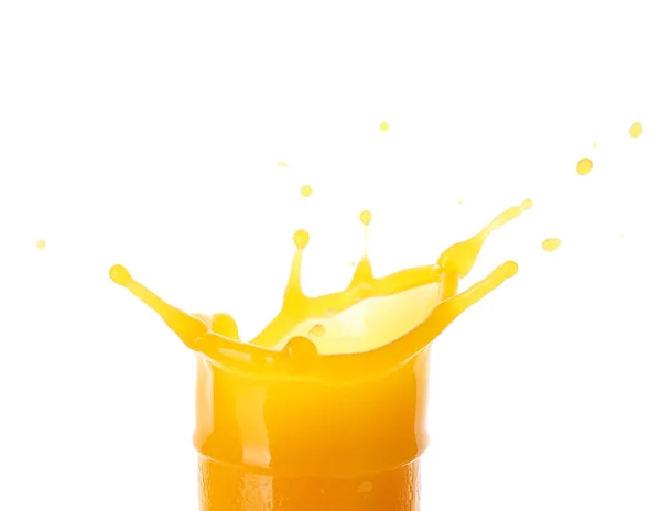 Soupçon Jus Mangue Frais Sur Fond Blanc — Photo