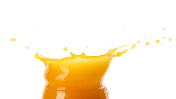 Stänk Färsk Mango Juice Vit Bakgrund — Stockfoto