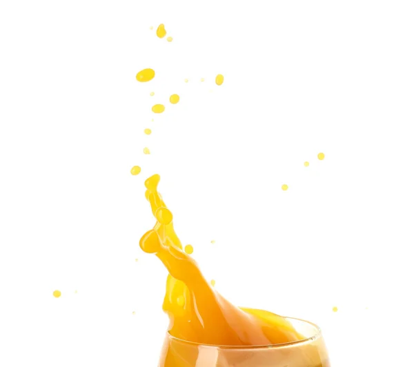Splash Fresh Mango Juice White Background — Stock Photo, Image