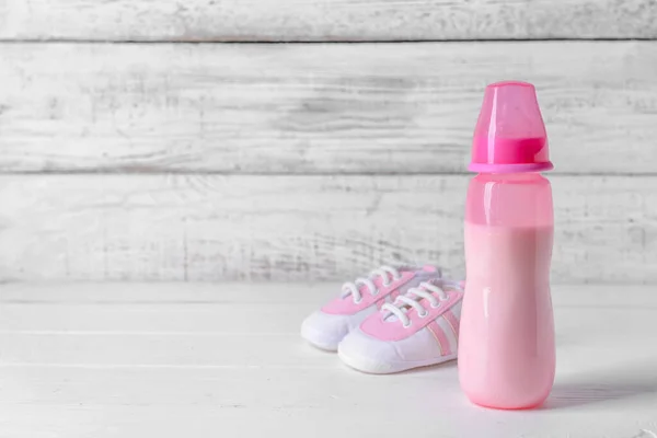 Bottle Milk Baby Table — Stock Photo, Image