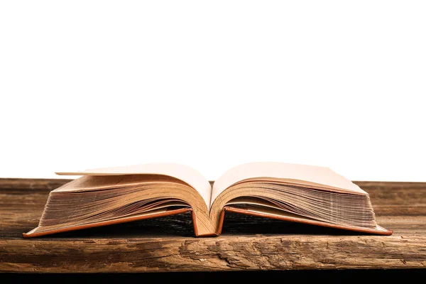 Open Old Book Table White Background — Stock Photo, Image