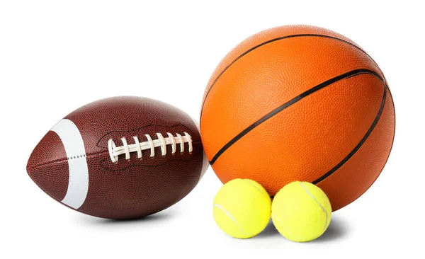 Sports Balls White Background — Stock Photo, Image