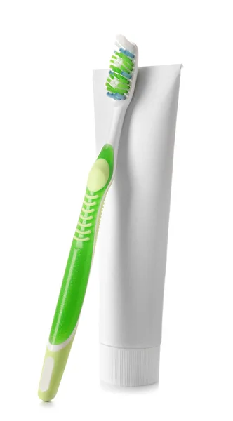 Toothbrush Paste White Background — Stock Photo, Image