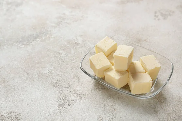 Glass Bowl Fresh Butter Table — Stock Photo, Image