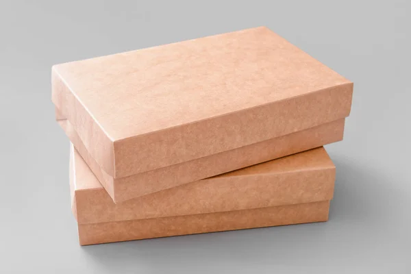 Blank Cardboard Boxes Light Background — Stock Photo, Image