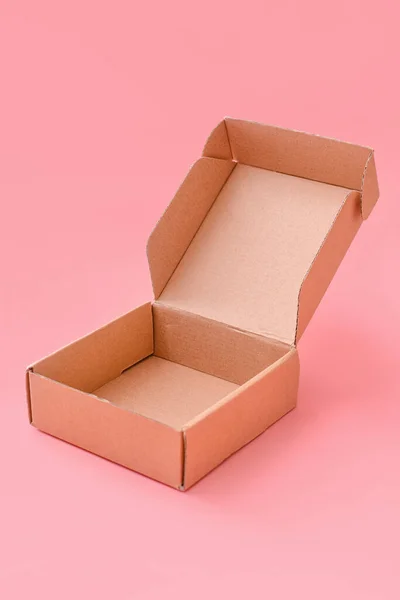 Blank Cardboard Box Color Background — Stock Photo, Image