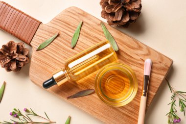 Işık arka planında bitkisel temel yağ