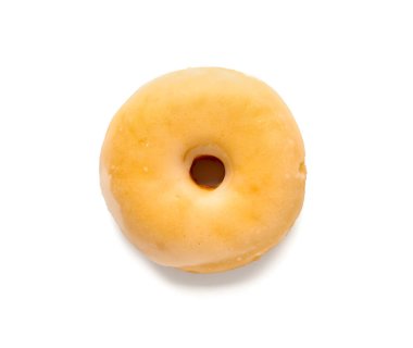 Beyaz arka planda izole edilmiş lezzetli donut.