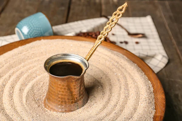 Turkish Coffee Cooked Sand Table — Stock Photo, Image