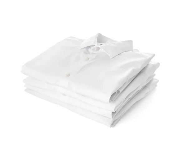 Пачка Мужских Рубашек Белом Фоне — стоковое фото