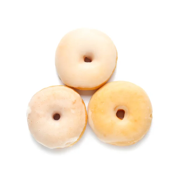 Leckere Donuts Isoliert Auf Weißem Hintergrund — Stockfoto