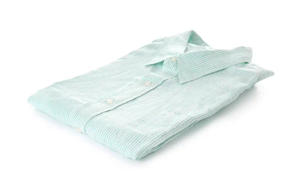 Camisa Masculina Plegada Sobre Fondo Blanco — Foto de Stock