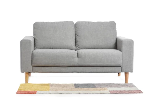 Stilvolles Gemütliches Sofa Auf Weißem Hintergrund — Stockfoto