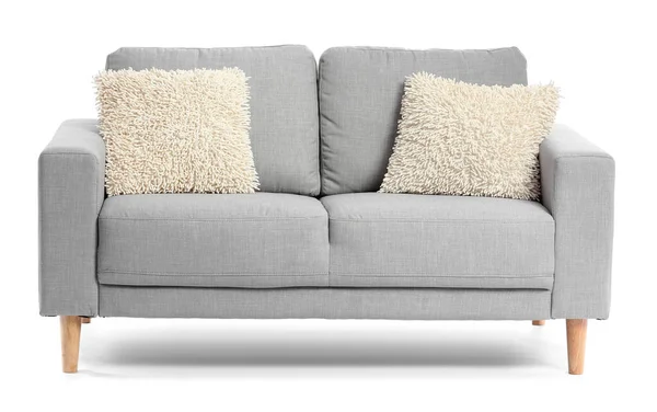 Stilvolles Gemütliches Sofa Auf Weißem Hintergrund — Stockfoto