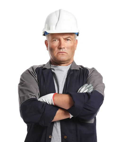 Miner Man White Background — Stock Photo, Image