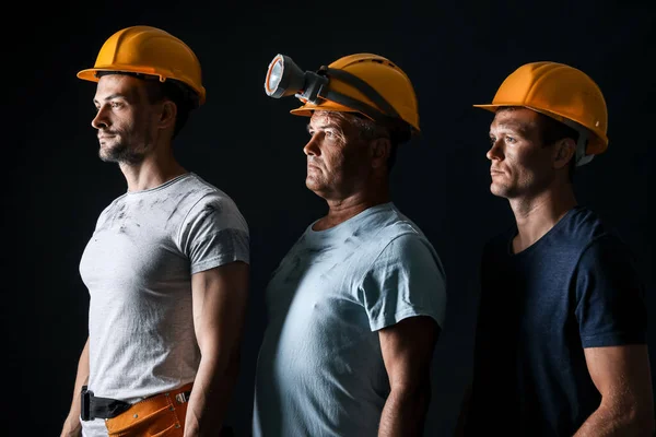Miner Men Dark Background — Stock Photo, Image