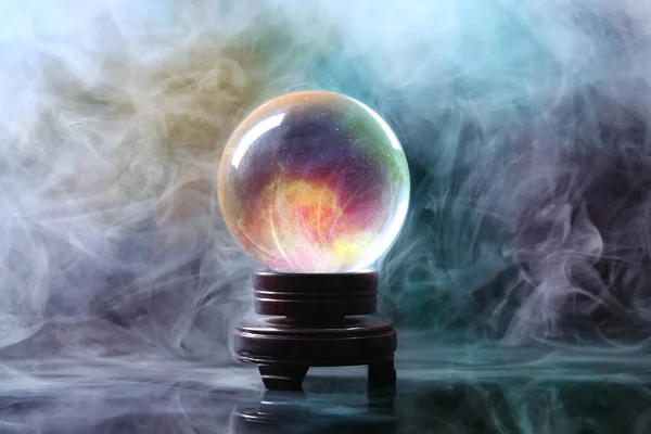 Crystal Ball Fortune Teller Smoke Table — Stock Photo, Image