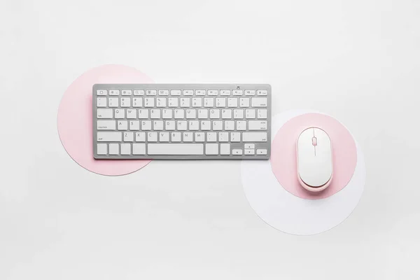 Computer Keyboard Mouse Isolated White Background — Stock Photo, Image