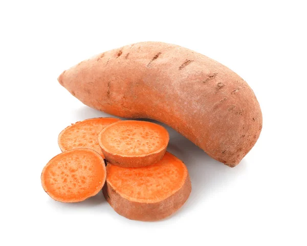 Fresh Sweet Potatoes White Background — Stock Photo, Image